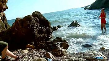 Tourists sneak doggystyle on hidden nudist beach