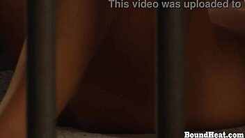 Tight slave bondage masturbation builds to lesbian orgasm