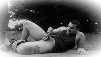Kickboxing story rips pants huge cock muscled man masturbates
