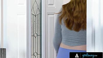 Redhead Teases Bestie into Strapon Pounding and Scissoring