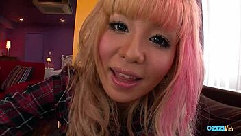 POV Tan Asian Gyaru Toys Puffy Nipples Before Doggystyle Creampie