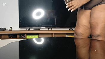 Bbw hotmilf rides big black dildo at her desk full video