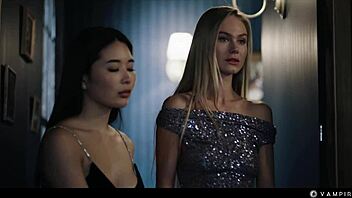 Vampire seduces Nancy Ace into stripping for lesbian licks