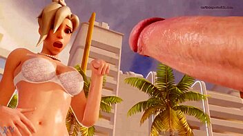 Mercy rides big cock on nude beach vacation blonde ass pussy orgasm blast