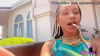 Horny Smoker Jenna Foxx Fingers Big Clit Pussy Lips Outdoors!
