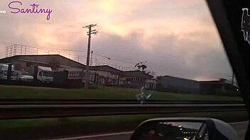 hubby almost catches me taking that GIANT cock in the car?