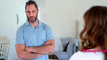 nerdy brunette's kitchen play with older man turns wildly taboo