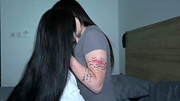 Blue-Eyed Girlfriend's Rough Pussy Lick and Scissoring