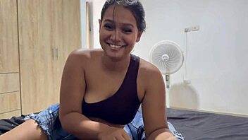 Colombian beauty grinds her big ass wildly on thick cock during steamy workout