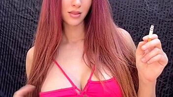 Artemisia Love's Seductive Outdoor Smoking Tease Big Natural Tits Milf