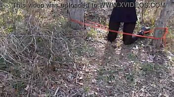 Outdoor milf gets bound and creampied in rough scenes