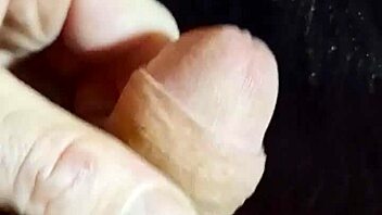 solo guy strokes his small cock hard