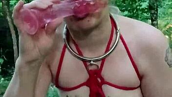 Bound French Milf Slave Gode Humiliation In Forest Session!