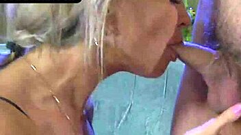 hot blonde milf cougar rides hard then swallows cum passionately 😍💦🔥