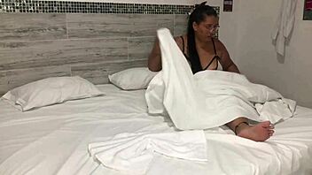 colombian big ass latina milf rides huge cock in wet spooning