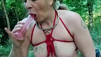 Bound French Milf Slave Gode Humiliation In Forest Session!