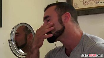 Sexy Milky Skinned Tattoo Tranny Gets Pumped Hard