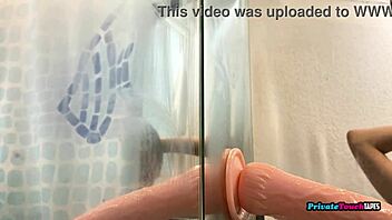 perverted skinny blonde russian sucks dildo deepthroat solo