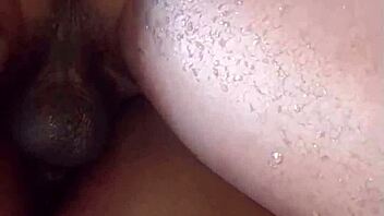 Curvy African babe moans in outdoor casting creampie