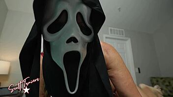 thought fucking wife in ghostface costume but kymber leigh surprise creampie