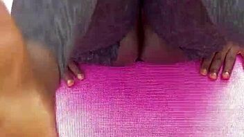 hey ebony milf, your morning workout pussy spread looks so inviting!