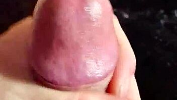 solo guy strokes his small cock hard