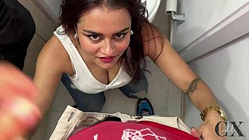 colombian cutie cxlila risks bar bathroom hookup with stranger