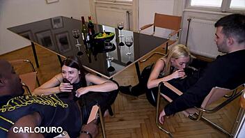 swingers birdie & talia rim asses, swap cum after rough group fuck