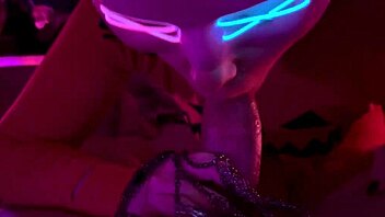 Halloween blonde delivers pov blowjob treat