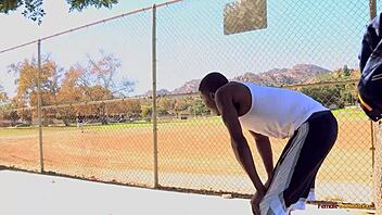 the asian cheerleader motivates her black friends in a group session with intense hair pulling