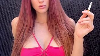 Artemisia Love's Seductive Outdoor Smoking Tease Big Natural Tits Milf
