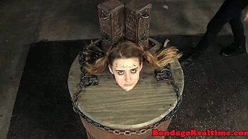 in the garage dom binds babe for humiliating rough punishment