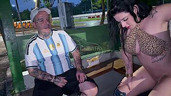 😍 Monica Lima rides 25cm monster cock in taxi as cuck hubby watches! 🚀
