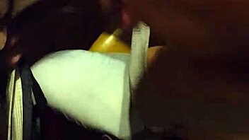 topless ebony babe worships massive throbbing cock