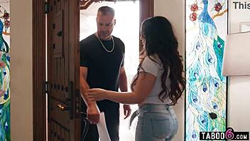 Arab teacher huge tits visited by student's dad intriguing visit
