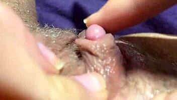Huge clit rubbed to extreme orgasm closeup