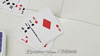 Classic Strip Poker Turns Into Rough Blonde Pounding!