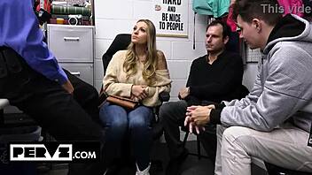 Kenzie love's big tits cum-drenched as hubby watches pervz backstage! 💦