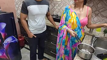 Indian Housewife Bent Over Kitchen Counter For Devar's Hard First-Time Pounding