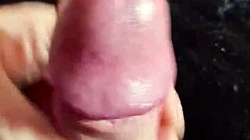 solo guy strokes his small cock hard