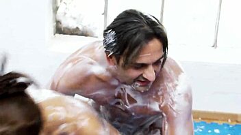 creamy wrestling babes with big natural tits fight and fuck hard