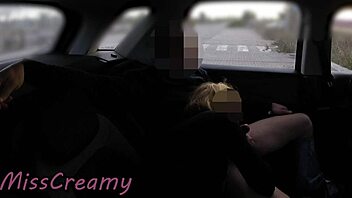 dogging my slutty wife and her student in a public parking lot