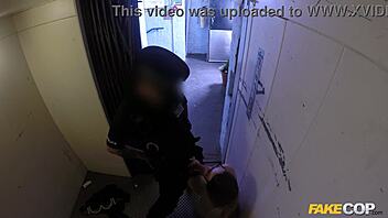 leggy blonde elevator cop fuck