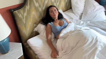 caught his lustful stepmom with a dildo and fucked her hard