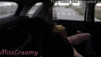 dogging my slutty wife and her student in a public parking lot