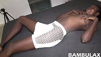 ebony teen cutie gets fucked and filled up from behind