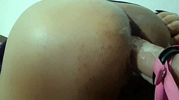 huge ass trans raven massive and noisy cumfarting after getting an anal creampie