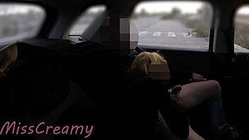 dogging my slutty wife and her student in a public parking lot