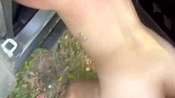 thick white girl naked and bent over for public fucking