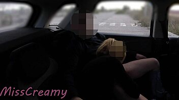 dogging my slutty wife and her student in a public parking lot
